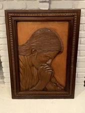 Religious Christ Hanging Wood Sculpture By DIMAS RODRIGUEZ RENATO DIAZ 37” X 27”