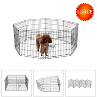 Folding Metal Dog Playpen Exercise Pen Outdoor Indoor Cage Baby Fence 8-panel Folding Metal Dog Playpen Exercise Pen Outdoor Indoor Cage Baby Fence 8-panel