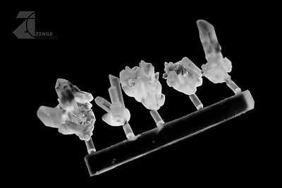 Zinge Industries Dark Magic Crystals Sprue of 5 Various Large Transparent STLD13