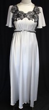 Silver Bias Cut Polyester Nightgown by Jane Woolrich