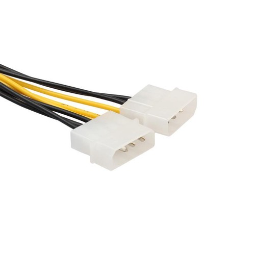 Dual Molex 4 Pin to 8 Pin PCI-E Express Video Card Power Cable Adaptor - Picture 4 of 10