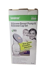 Haakaa Gen 2 Silicone Breast Pump and Leak-Proof Silicone Cap. 5 Oz./150 ml 