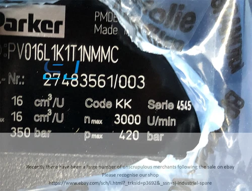 Brand New Parker PV016L1K1T1NMMC Plunger Pump PV016L1K1T1NMMC
