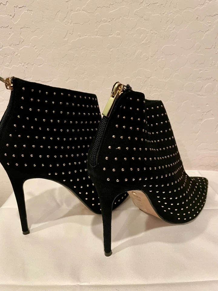 Raye Black Suede, Gold Studded Booties 40 - Image 3 of 4