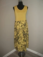 Bellambia Made In Italy Small Mustard Yellow Midi Viscose Dress NWOT