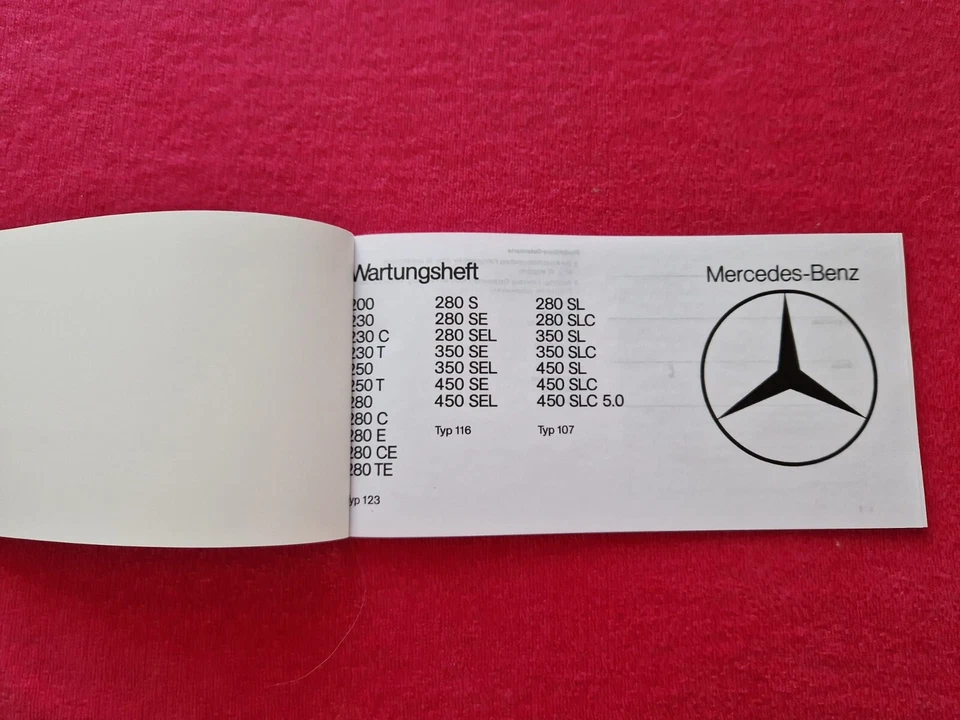 Cuaderno de servicio original Mercedes con motor de gasolina tipo W123 tipo W116 tipo W107 ¡Nuevo!!! - Imagen 2 de 4