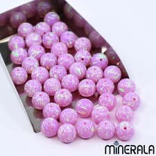 PINK SYNTHETIC LAB CREATED OPAL ROUND BEADS 2mm-10mm FULL DRILL WP001BB