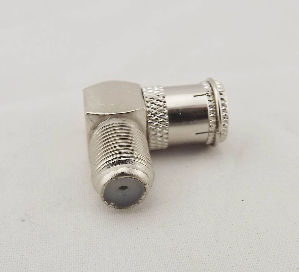 1pcs Quick F TV Male To F Female In Series Right Angle Coax RF Adapter Connector - Image 2 of 4