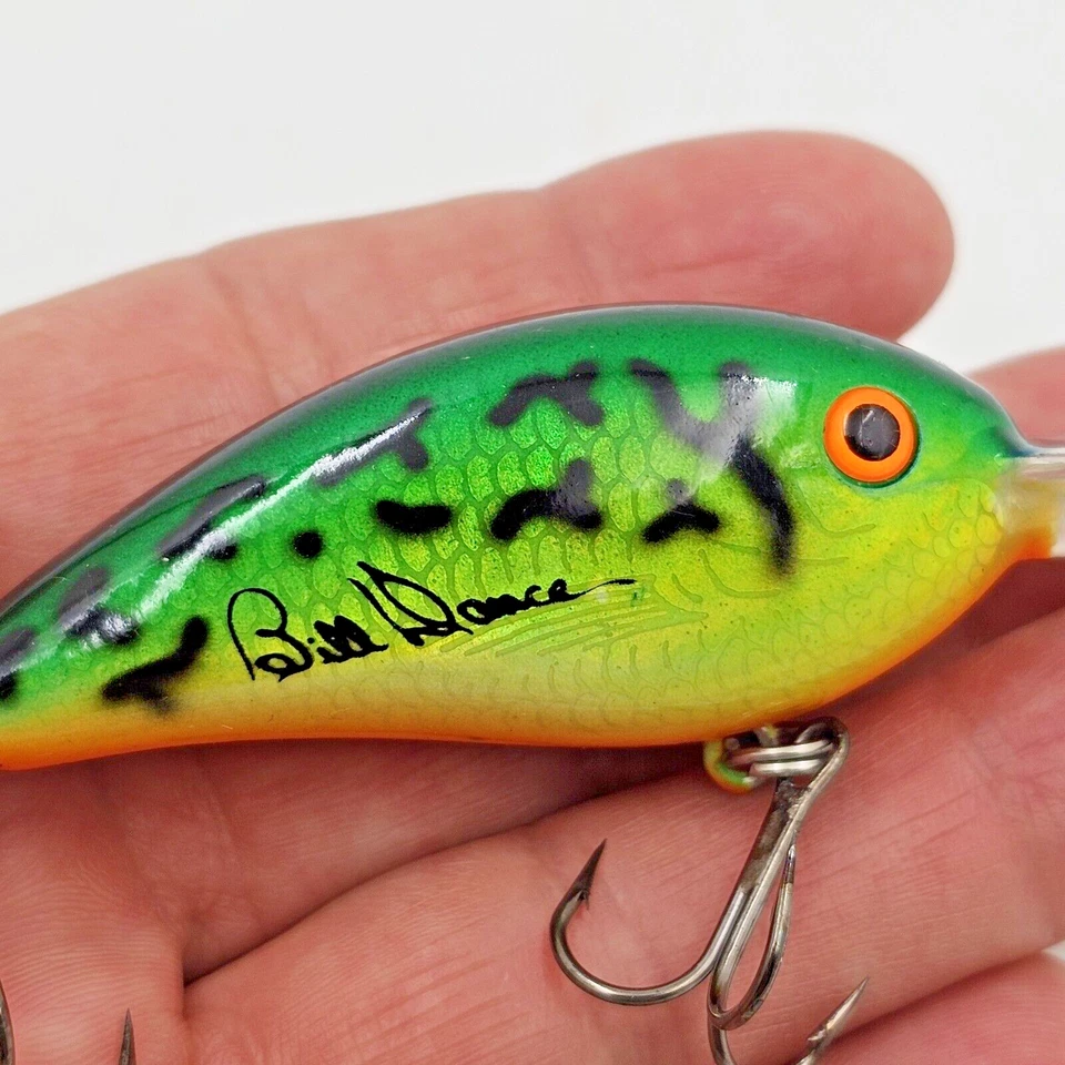De colección 1997 Excalibur BD5FDFT Fire Tiger Fat Free Fingerling Bill Dance Crankbait Foto 2 de 4