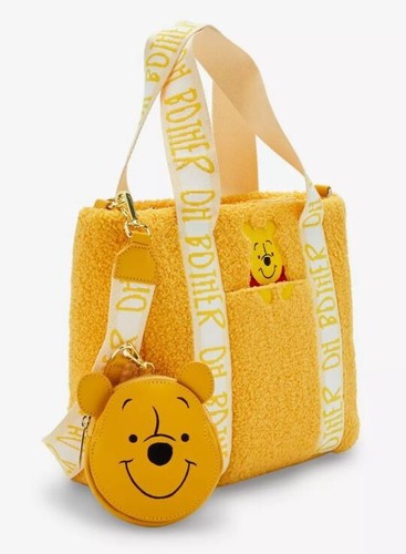 LOUNGEFLY Disney Winnie the Pooh Sherpa Pooh Bear Tote Bag with Coin Purse NEW! - Picture 3 of 6