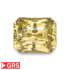 GRS Certified CEYLON Sapphire 10.00 Ct. Natural Unheated CANARY YELLOW Rare Find