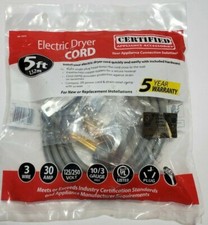 Certified Appliance 086844910224 90-1022 3 wire Closed-eyelet 30-amp Dryer Cord