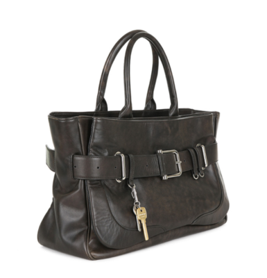 OSOI Tote Brocle Bag Stain Brown Cow Leather Korea Trend Shoulder