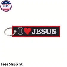 I Love Jesus Christian Lord God Faith Charm Car Keychain Travel Luggage Bag Tag
