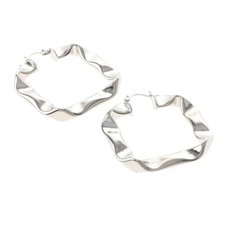 Silver Tone Metal Silver Plated Hoop Earring OYE554-SIL