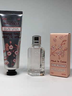 HLT CherryDress Eau de Parfum◇handcream L'occitane en Provence Cherry Blossom 2 PC set edt0.25oz Mini+1oz