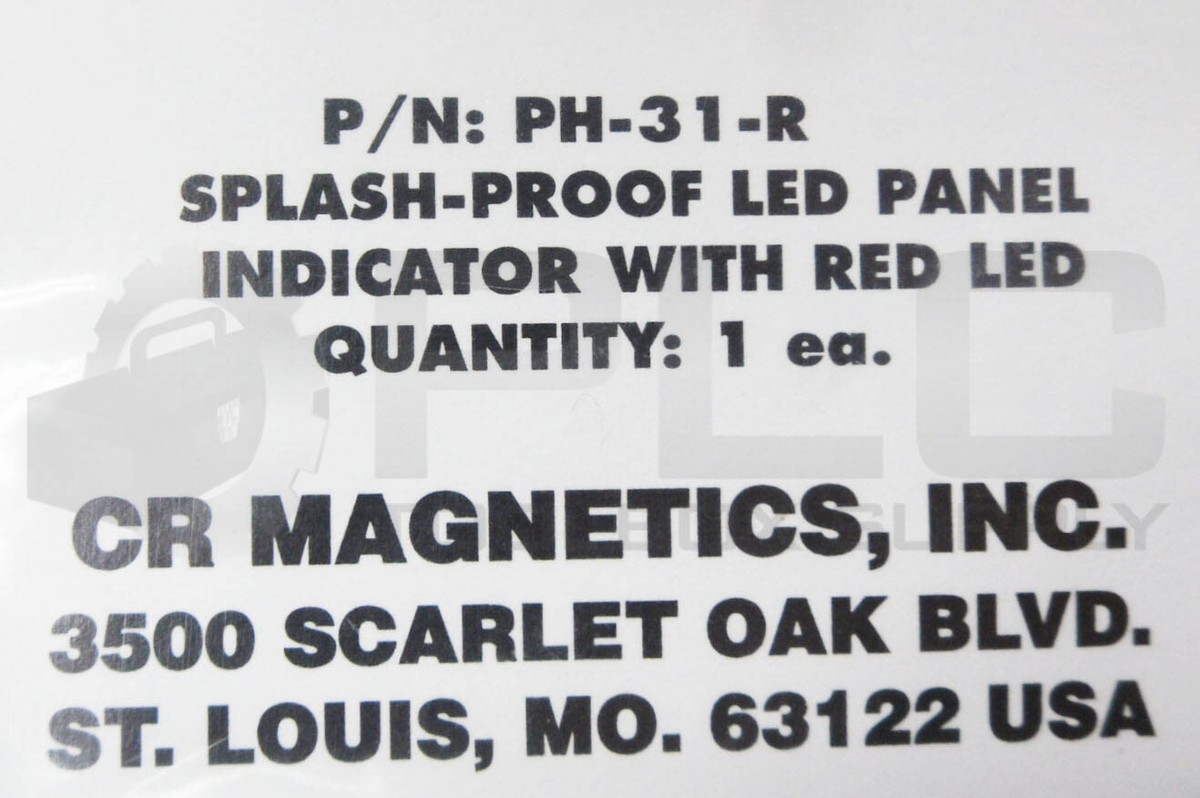 SEALED NEW CR MAGNETICS PH-31-R SPLASH PROOF LED PANEL INDICATOR