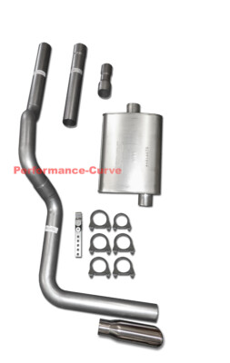 Mandrel Bent Exhaust w/ Big Max Turbo Muffler - Mellow Fits 88-01 Dodge Ram
