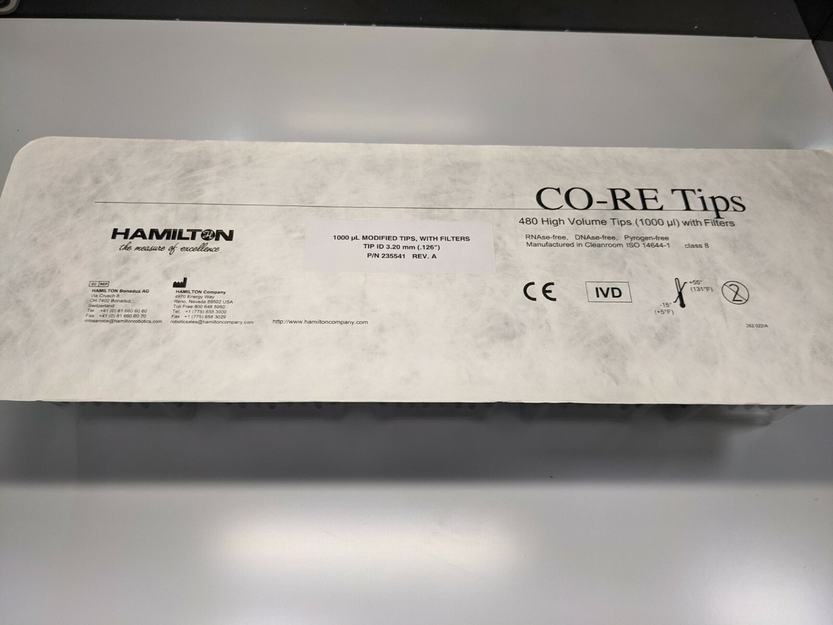 Hamilton CO-RE Tips 1000ul WO Filtered Liquid detection TIP ID