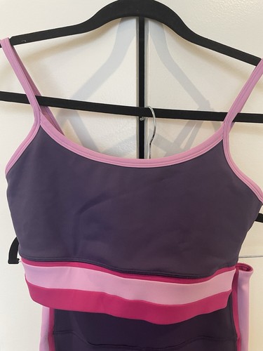 IVL Collective Engineered Stripe Sports Bottoms/Bra top Purple/Pink SZ P/S NWT - Picture 2 of 14