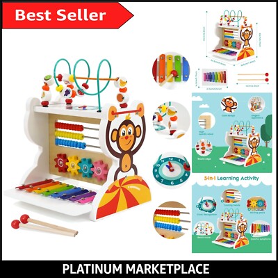Fantasy-Thema Aktivitätswürfel aus Holz - Engagierendes 5-in-1 Spielzeug für Kinder im Alter von 1-3 Jahren