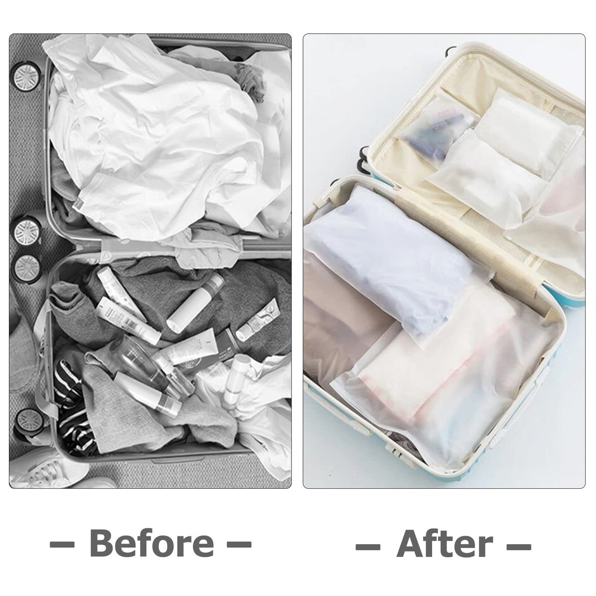 20 Buste Per Viaggio Impermeabili Con Zip - Trasparenti 25x17 Cm - Per Vestiti, Cosmetici, Intimo - Foto 3