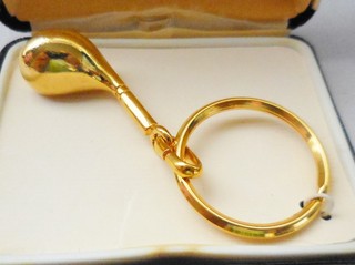 VINTAGE FRENCH PIERRE CARDIN KEY CHAIN KEY RING GOLF CLUB GOLD FILLED DESIGN NR