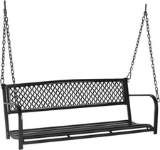 VINGLI Upgraded Metal Patio Porch Swing, 660 LBS Weight Capacity Steel Porch Swi