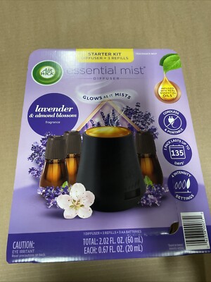Air Wick Essential Mist Starter Kit Difuser+3refills Lavender Almond Blossom