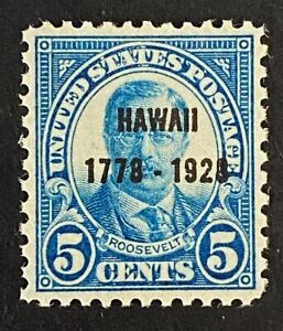 US Stamps, Scott #648 5c Discovery of Hawaii 1928 XF M/NH with 2018 PSE cert