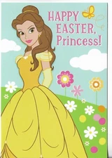 NEW Happy Easter Card 4.5x7 DISNEY Beauty & the Beast for a Princess