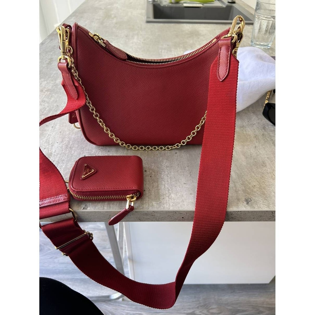 Prada Re-Edition 2005 Saffiano Leather BagFiery Red | eBay Prada Re-Edition 2005 Saffiano Leather BagFiery Red | eBay