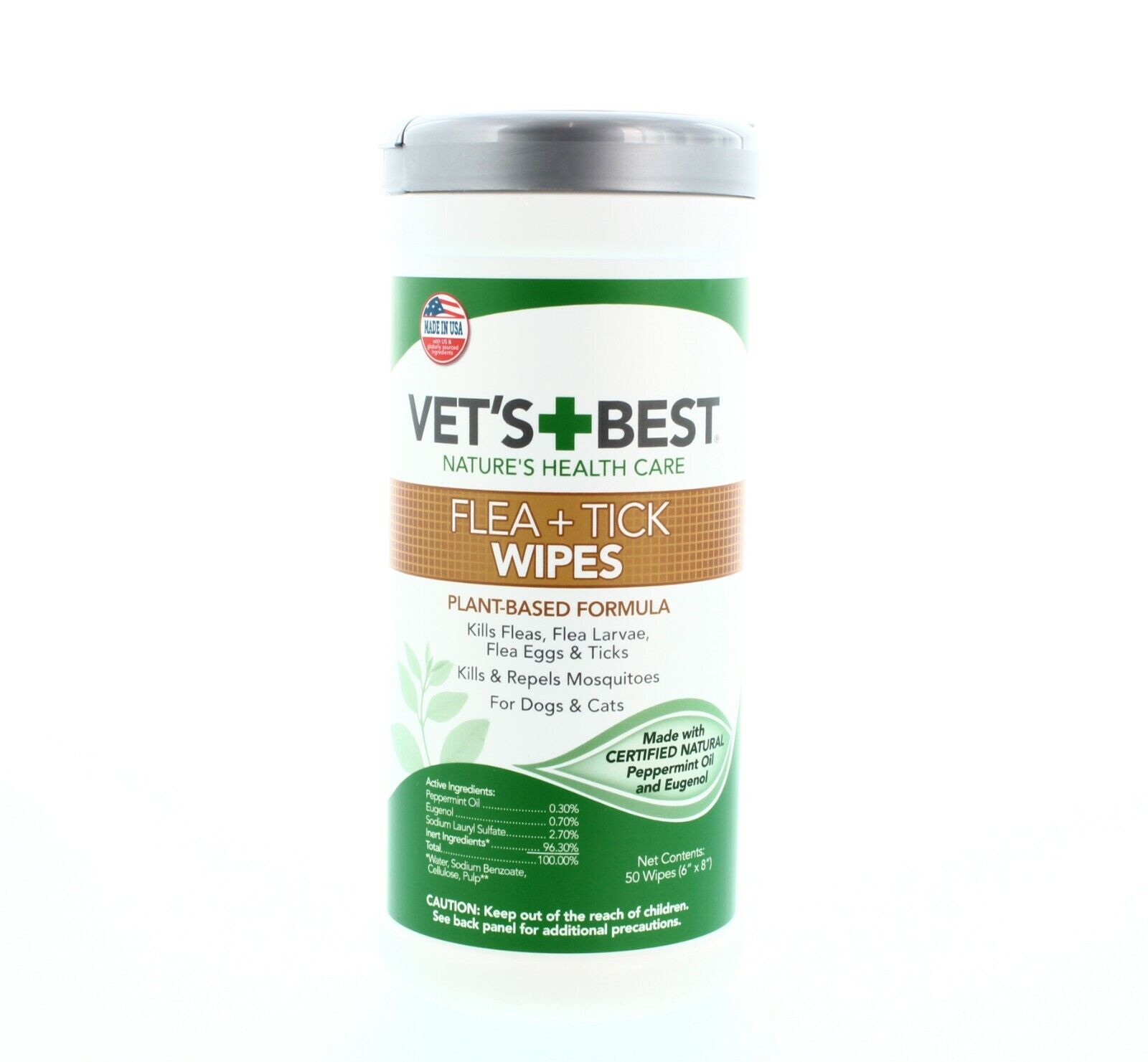 Vet's Best Flea Tick Control Wipes and Cats Year-end annual account Dogs for 50 NEW Count