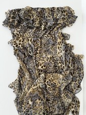 Bardot Rumi Leopard Print Strapless Chiffon Midi Dress, US 10