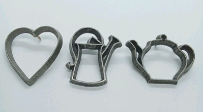 3 Ann Clark Ltd Mendon VT Heart Water Can Tea Pot Pewter Lapel Hat Pin  #284