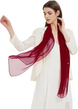 Long Chiffon Sheer Scarf For womens