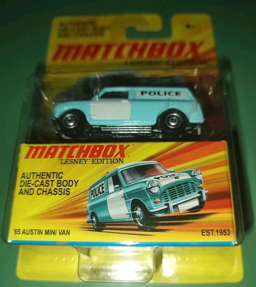 RARE 2011 MATCHBOX LESNEY LIMITED EDITION‘65 Austin Mini Van ( Police) 1/64 MOC - Image 3 of 3