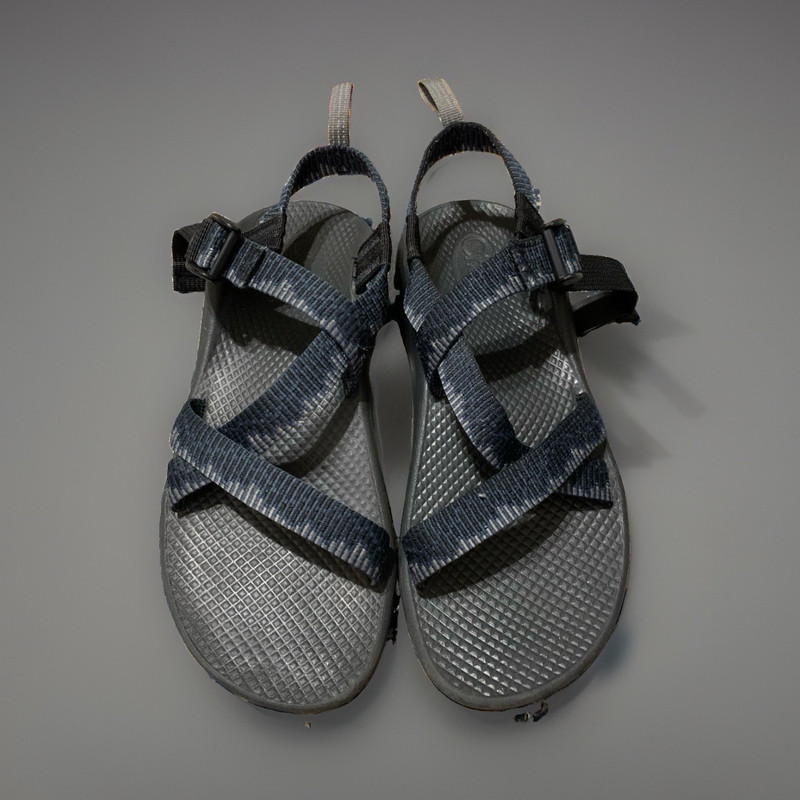 Chaco Women’s Strappy Hook & Loop Adjustable Sandals Gray/Blue US 6