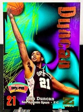 TIM DUNCAN (HOF) 1997-98 SKYBOX Z-FORCE NM/MT ROOKIE CARD #111 SPURS LEGEND!
