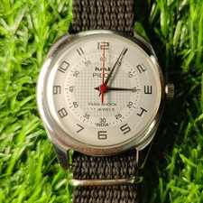 Vintage HMT Pilot 38mm White Dial Hand-Winding Mechanical Watch Refurbished
