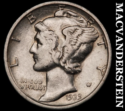 1939-S Mercury Dime- Silver- Scarce Better Date No Reserve #J4348