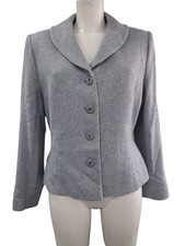 Kaliko Women's Blazer Size 16 Grey Wool Blend Classic Smart Jacket