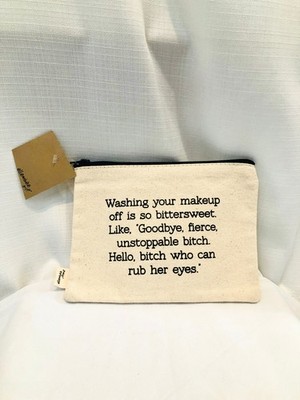 Ellembee Gifts Canvas Make Up Bag Funny Gift Girlfriends Gift Makeup Off