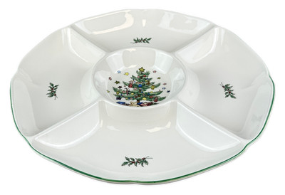 Nikko Happy Holidays Hors d'Oeuvre Tray Dish 5 Compartment