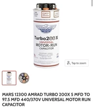 AMRAD Turbo 200X Universal Replacement Motor Run HVAC Capacitor, 97.5 MFD