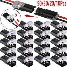 50Pcs H2 2-Pin Quick Connect Wire Connector Nylon Copper Terminal Block Low Volt