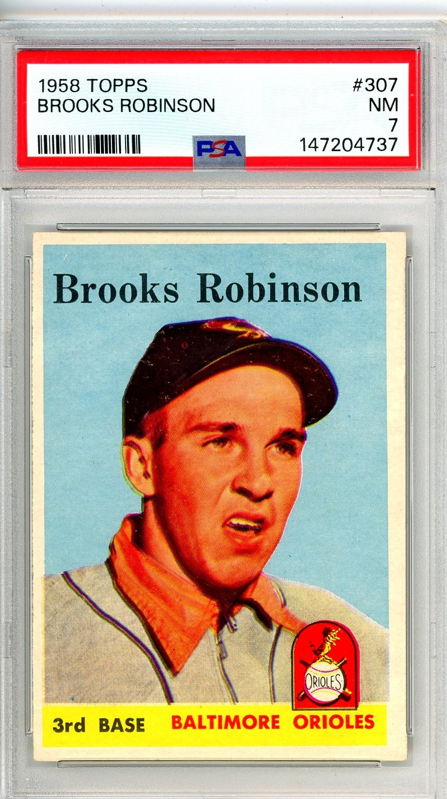 1958 Topps BROOKS ROBINSON #307 PSA Grade 7 NM-Cond "JUST GRADED No Reserve"