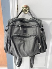 Ju-Ju-Be Gray Solid Unisex Baby Diaper Bag w/ Adjustable Straps, Zipper, Pockets