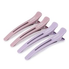 4Pcs Hair Clips for Styling: Sectioning No Crease Duck Billed Clips with Silicon