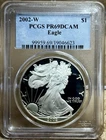 2002 W American Silver Eagle PCGS PR 69 DCAM Proof Some Tonig